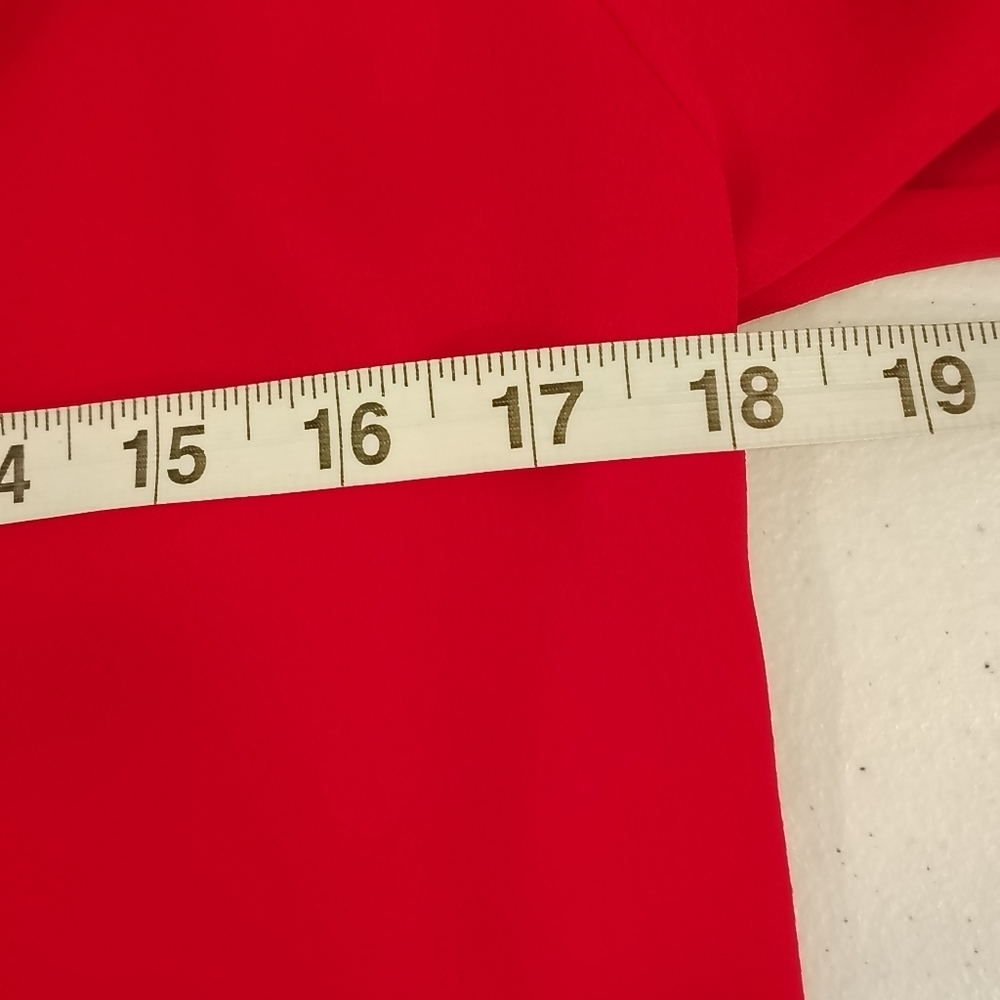 Catherine Malandrino Womens Size Small Red Long Sleeve Blouse Ruffle Front - Picture 7 of 8